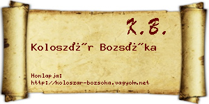 Koloszár Bozsóka névjegykártya
